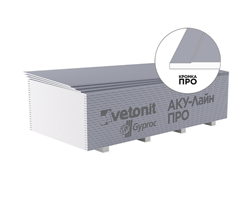 Ветонит AKU-Line Pro ГКЛА Gyproc, лист 2500 х 1200 х 12,5 мм (3м2/лист)