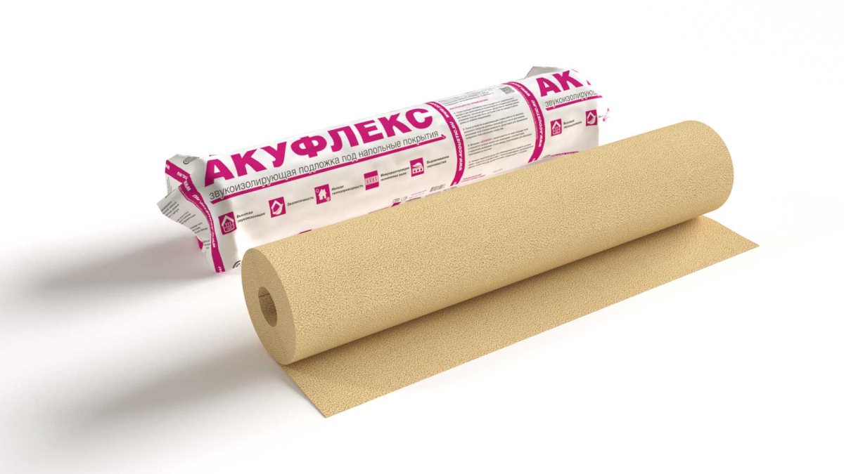 Акуфлекс, подложка под напольное покрытие, рулон 15х1м, толщ. 4мм
